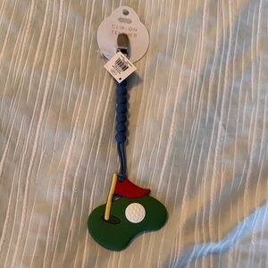 Golf Themed Pacifier Clip-On Teether NWT